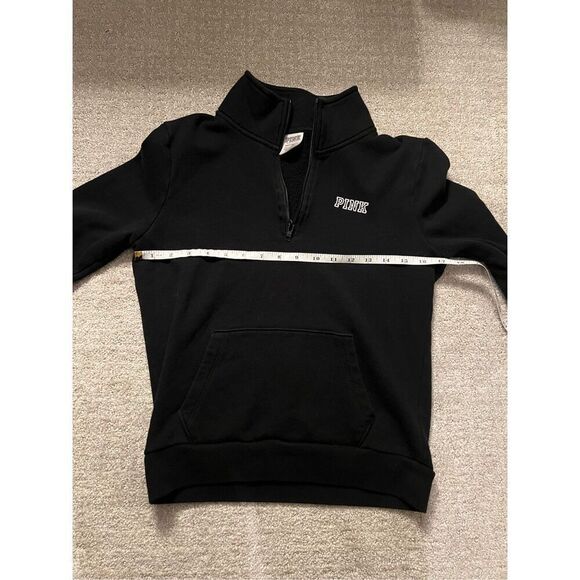 Victoria's Secret PINK black half zipper sweatshirt - Picture 4 of 5